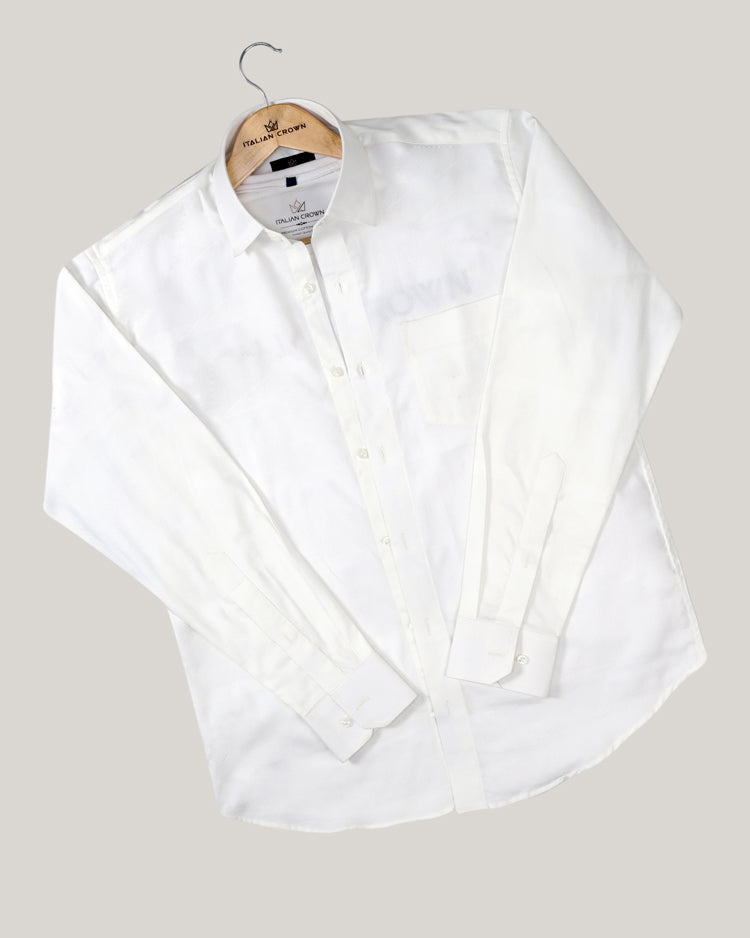 Cream formal shirt with texture for men