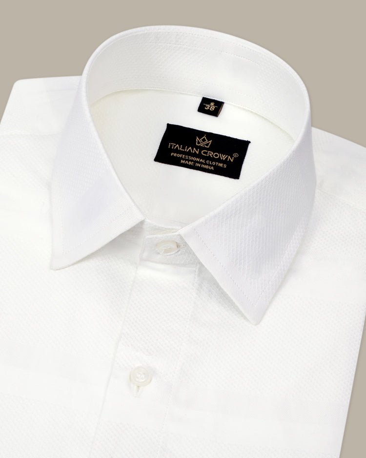 Cream patterned shirt for men