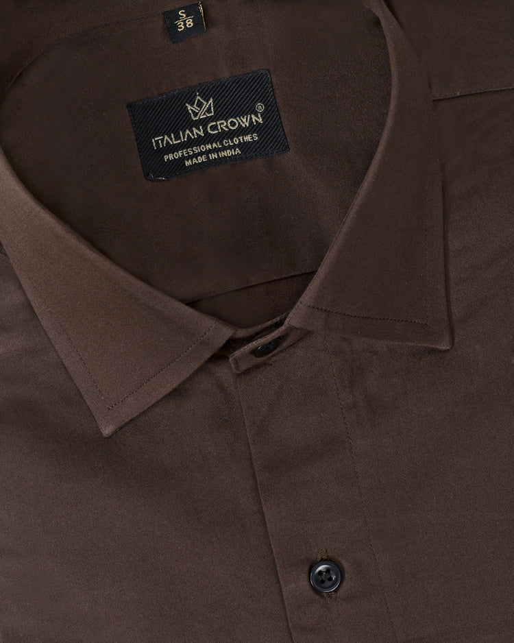 Dark brown premium Giza cotton shirt for men