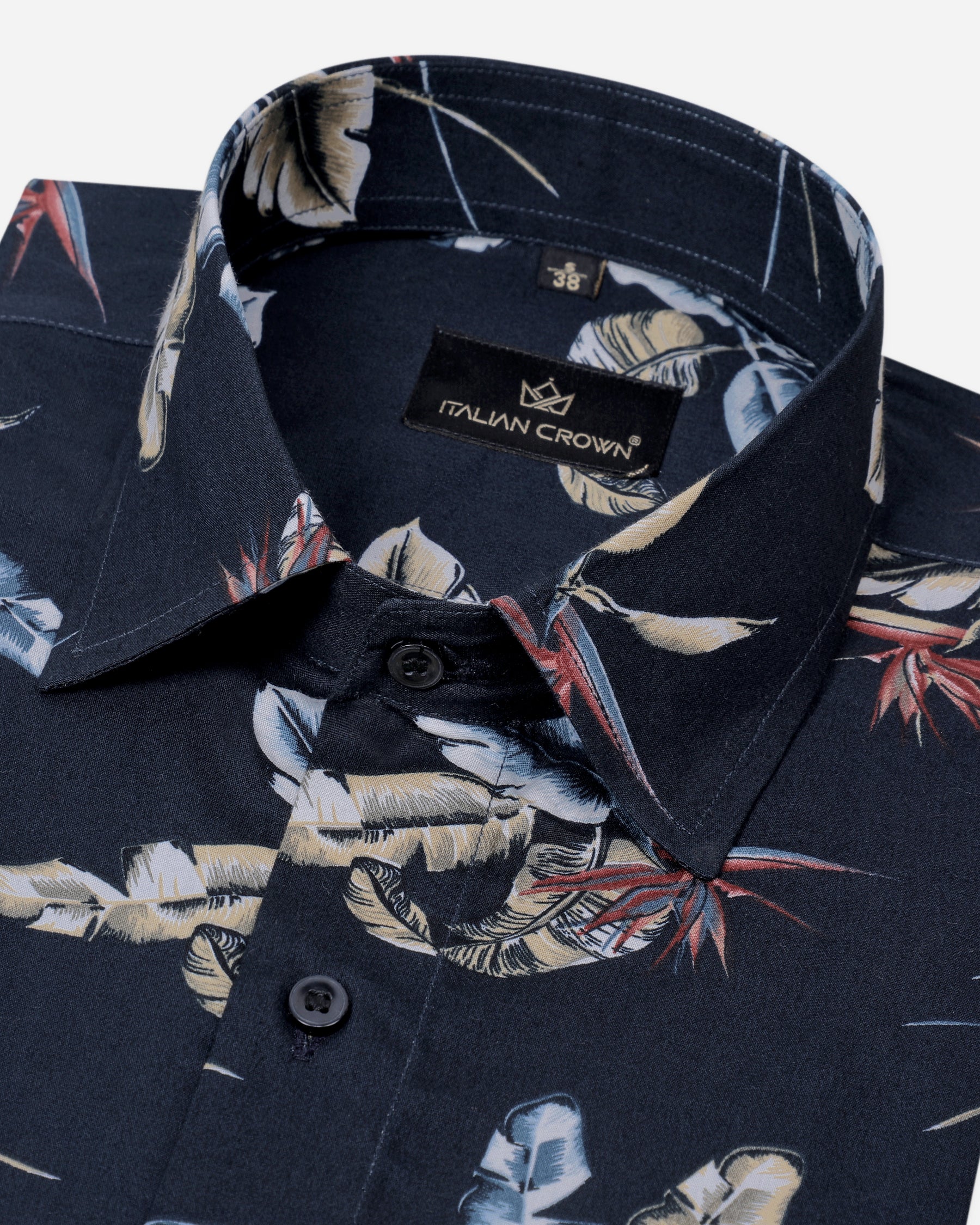 Printed button-up shirt for men