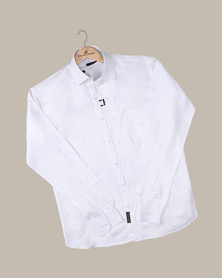 White patterned shirt for men