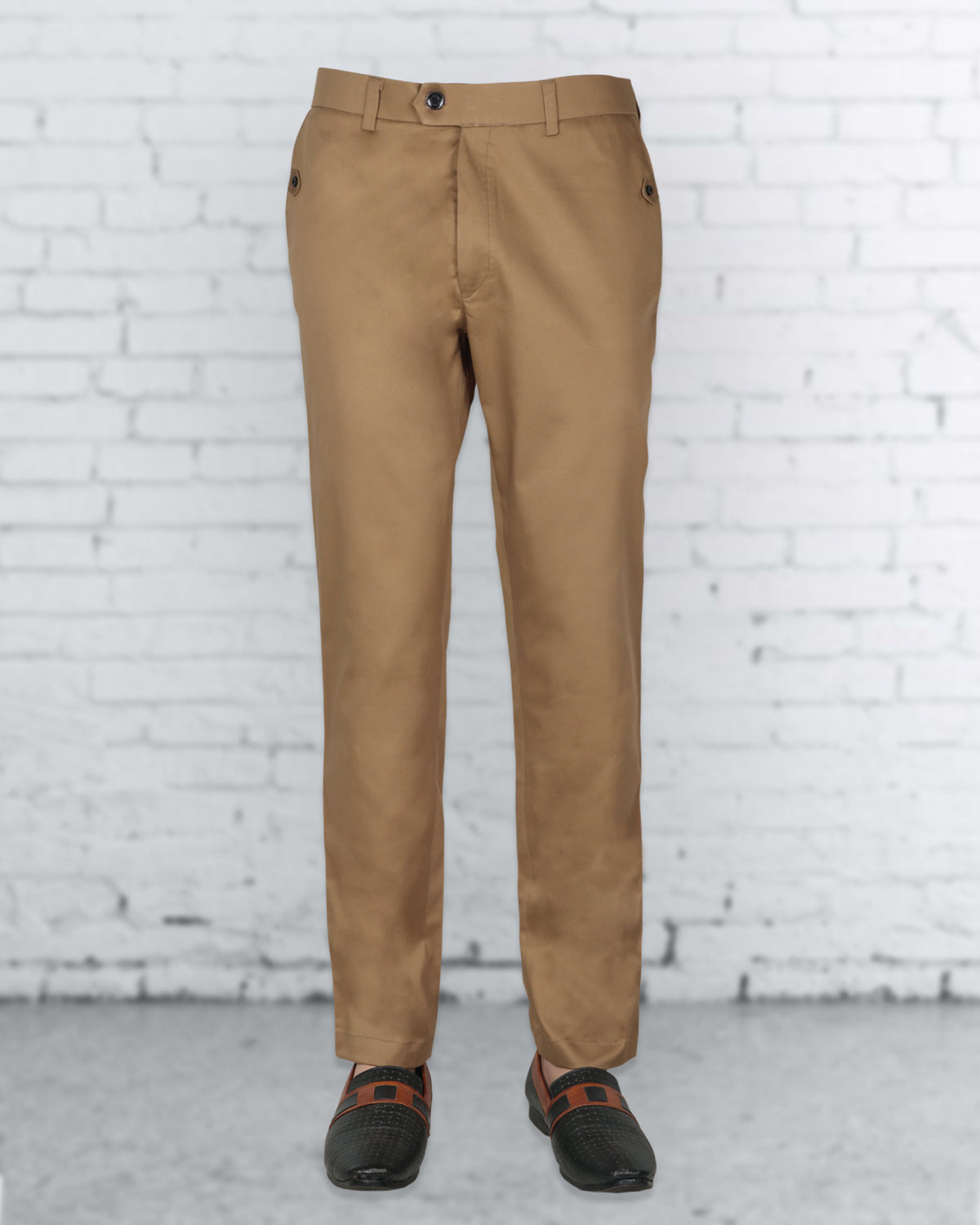 gold color trousers