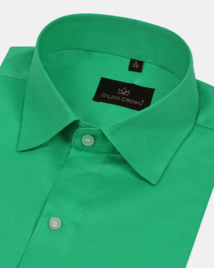 green satin shirt
