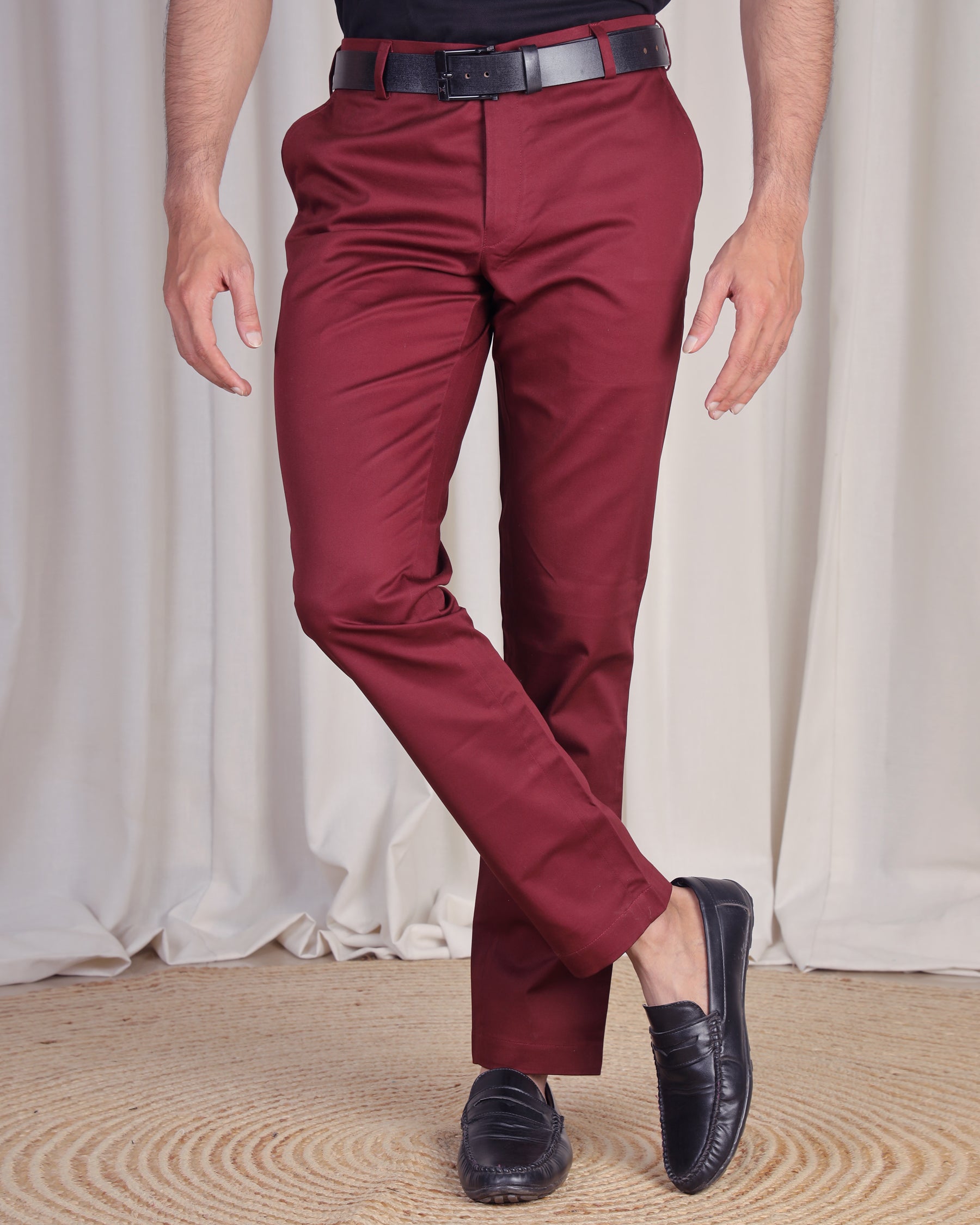 maroon pant for men