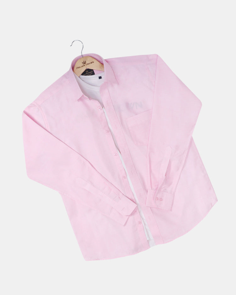 pink linen shirt